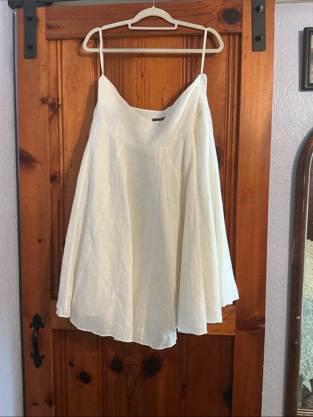 Ralph Lauren Cream A-Line Linen Skirt